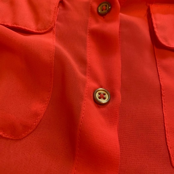 Chiffon orange colored blouse - Picture 3 of 5